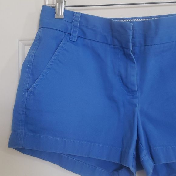 J. CREW Chino Shorts Pockets Blue Flat Front - Picture 5 of 13